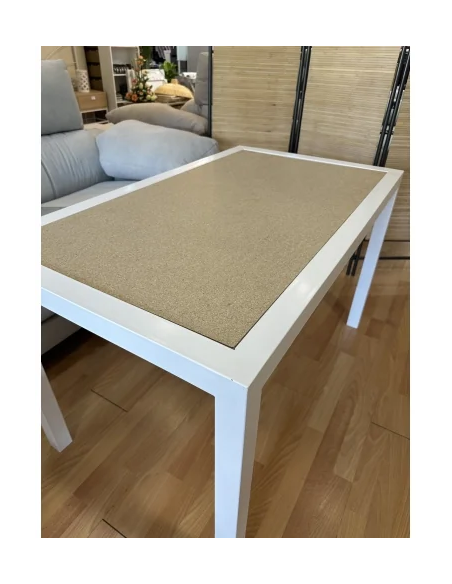 Mesa Camilla Rectangular Forja Elevable Blanca