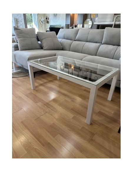 Mesa Camilla Rectangular Forja Elevable Blanca