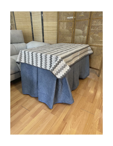 Conjunto Mesa Camilla Forja en forma de X - Color Negro