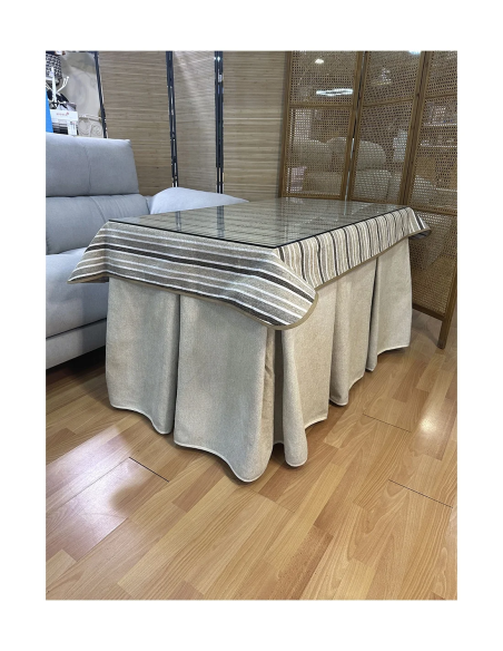 Conjunto Mesa Camilla Forja en forma de Z - Color Blanco