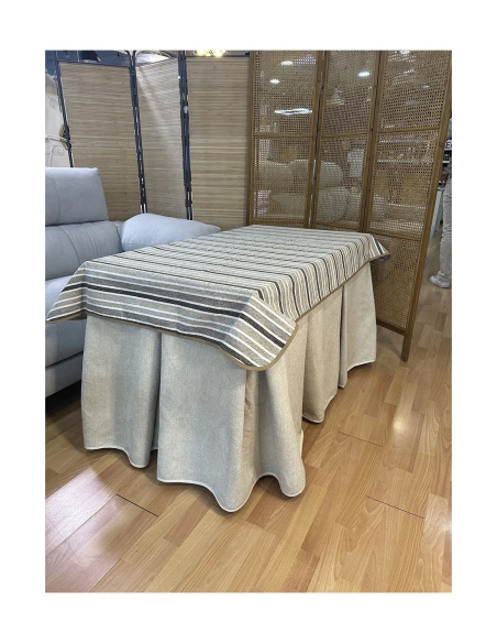 Conjunto Mesa Camilla Rectangular de Forja Relax - Color Gris