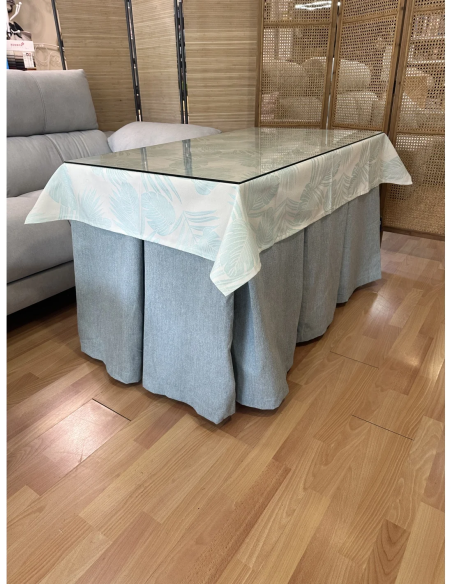Conjunto Mesa Camilla Forja en forma de X - Color Blanco