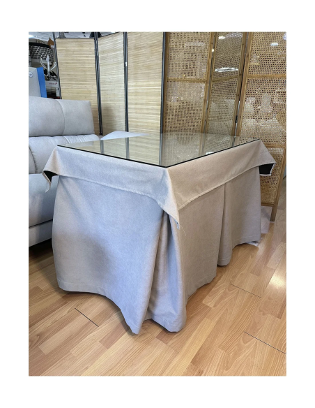 Conjunto Mesa Camilla Forja en forma de X - Color Blanco