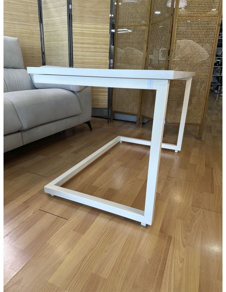 Conjunto Mesa Camilla Rectangular de Forja Relax - Color Blanco