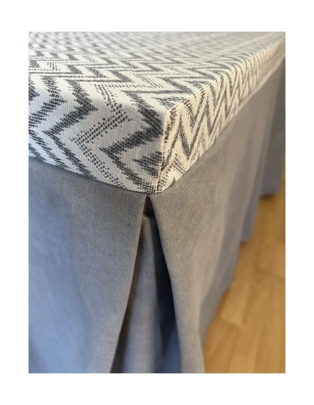 Conjunto Mesa Camilla Rectangular de Forja Relax - Color Negro - Encimera de Madera con Vetas Negras