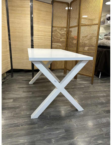 Conjunto Mesa Camilla Forja en forma de X - Color Blanco