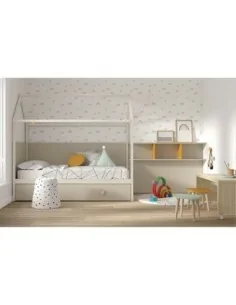 Dormitorio infantil cama nido modular con escritorio