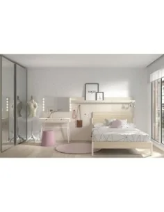 Dormitorio juvenil cama bancada con tocador