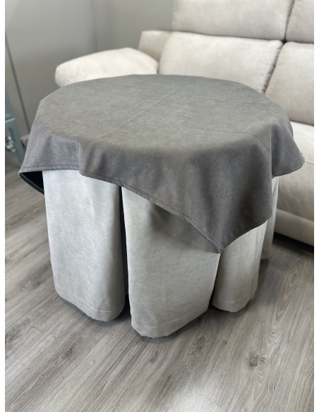 Ropa Redonda Antimanchas Aterciopelada Beige / Tapete color café