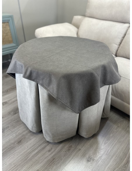 Ropa Redonda Antimanchas Aterciopelada Beige / Tapete color café