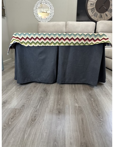 Ropa de Mesa de Camilla Antimanchas Aterciopelada Triple Grueso Marengo con Tapete Deluxe Libélula