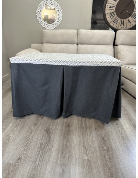 Ropa de Mesa de Camilla Antimanchas Aterciopelada Triple Grueso Marengo con Tapete Deluxe Cosido