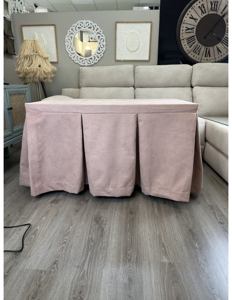 Ropa de Mesa Camilla Antimanchas Aterciopelada Triple Grueso Reforzada 10 pliegues profundos Rosa