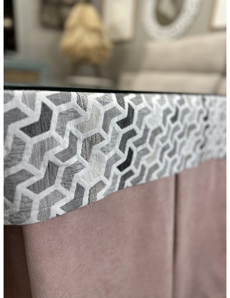 Ropa de Mesa Camilla Antimanchas Aterciopelada Triple Grueso Reforzada 10 pliegues Rosa con Tapete Covap Prisma