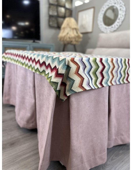 Ropa de Mesa Camilla Antimanchas Aterciopelada Triple Grueso Reforzada 10 pliegues Rosa con Tapete Libélula