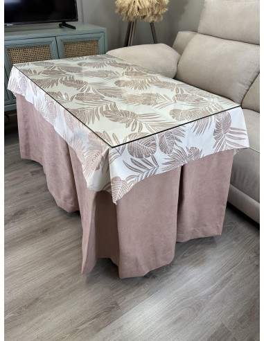 Tapete para Mesa Camilla Palmeras Rosa