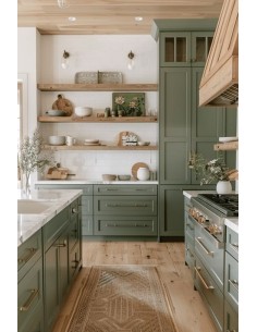 Cocina en verde oliva con...