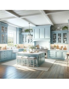 Cocina clásica en azul...