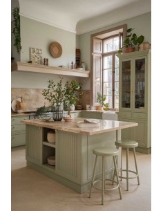 Cocina verde salvia con...