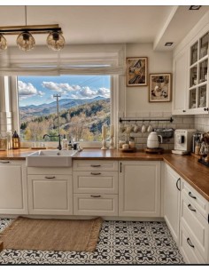 Cocina en L estilo clásico...
