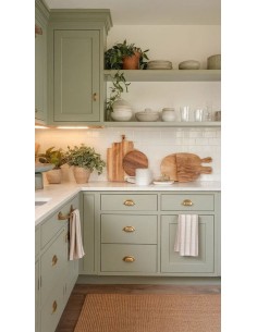 Cocina en verde oliva con...