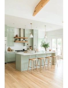 Cocina moderna en verde...