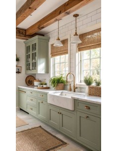 Cocina en verde oliva con...