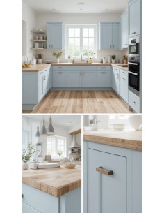 Cocina en azul pastel con...