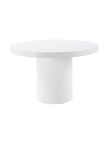 MESA REDONDA 120 CM MICROCEMENTO BLANCO
