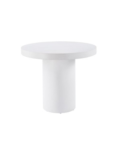MESA REDONDA 90 CM MICROCEMENTO BLANCO