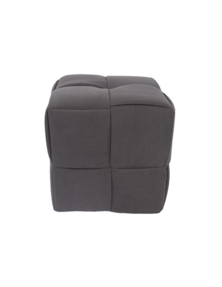 PUFF 45 X 45 CM CORDUROY GRIS