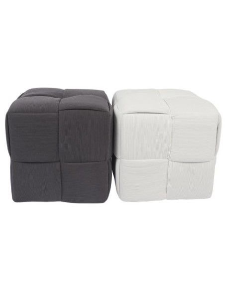 PUFF 45 X 45 CM CORDUROY GRIS