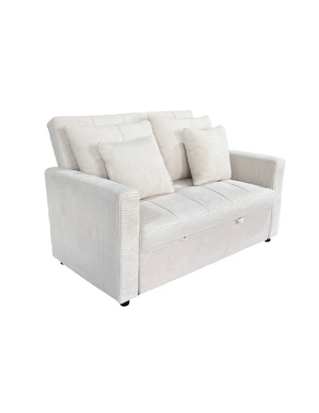 SOFA CAMA DIVAN 140 CM CORDUROY CREMA