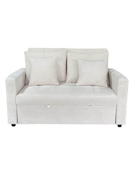 SOFA CAMA DIVAN 140 CM CORDUROY CREMA