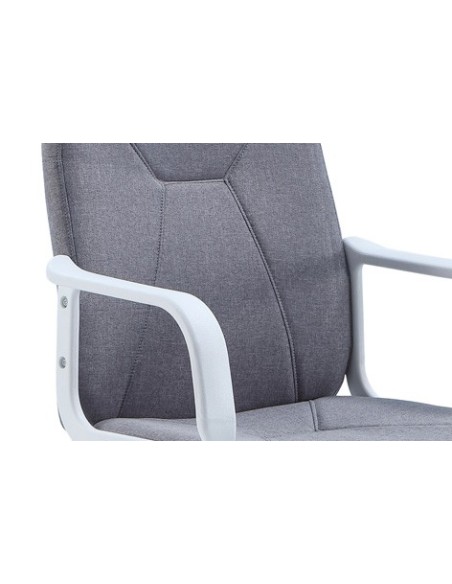 SILLON GIRATORIO GENESIS TEJIDO GRIS PEARL / ESTRUCTURA BLANCA