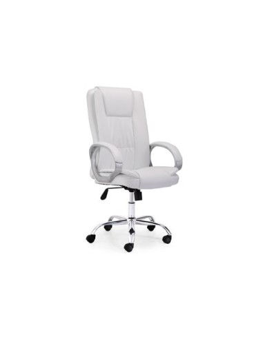 SILLÓN GIRATORIO ATLAS SÍMIL PIEL BLANCO