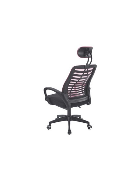 SILLON GIRATORIO CON REPOSACABEZAS KNECK RED TRANSPIRABLE NEGRO / ROSA