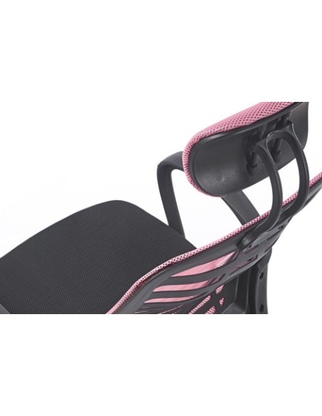 SILLON GIRATORIO CON REPOSACABEZAS KNECK RED TRANSPIRABLE NEGRO / ROSA