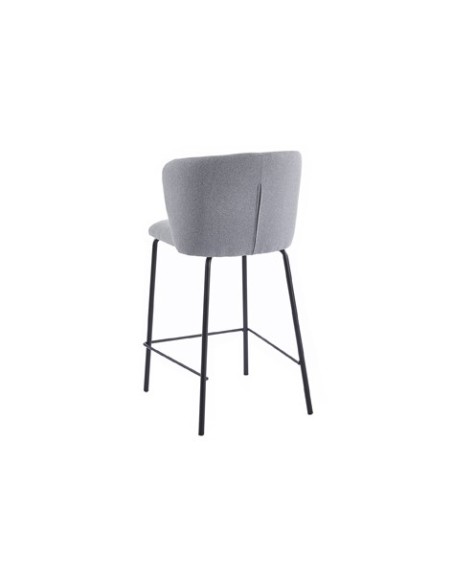TABURETE TAPIZADO MARGOT ALTO ASIENTO 65 CM TEJIDO GRIS