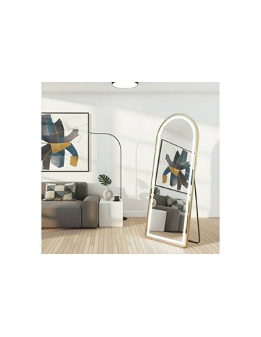 ESPEJO PIE CON MARCO DORADO E...