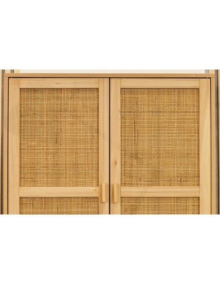 ARMARIO BAJO DÉCOR 80 x 40 CM PINO / RATTAN