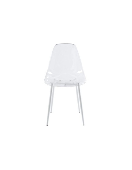 SILLA COMEDOR TELMA TRANSPARENTE PATAS BLANCAS