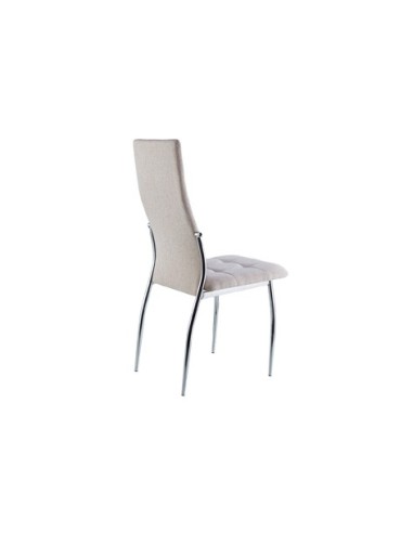 SILLA COMEDOR DIANA TEJIDO BEIGE / CROMO
