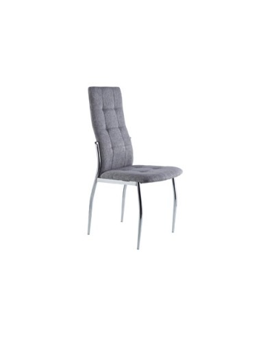 SILLA COMEDOR DIANA TEJIDO GRIS / CROMO