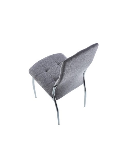 SILLA COMEDOR DIANA TEJIDO GRIS / CROMO