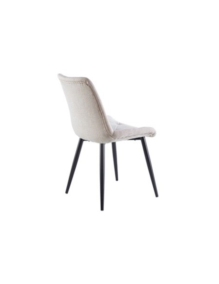 SILLA COMEDOR MARLENE TEJIDO BEIGE / NEGRO
