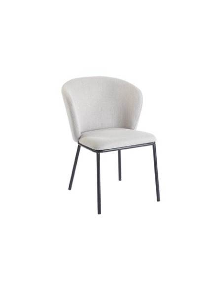SILLA COMEDOR MARGOT TEJIDO BEIGE / NEGRO
