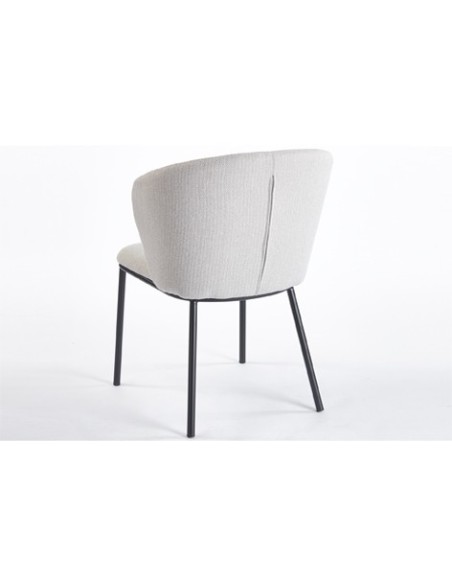 SILLA COMEDOR MARGOT TEJIDO BEIGE / NEGRO