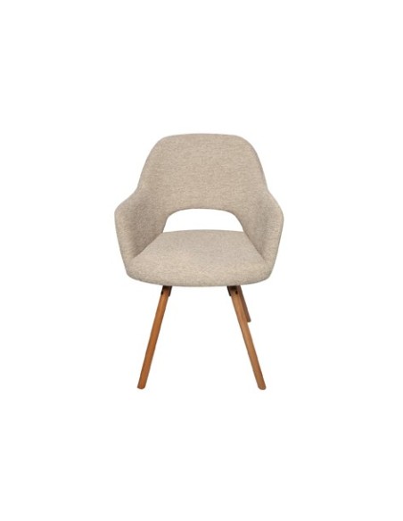 SILLA DE COMEDOR GIRATORIA RIMOR TEJIDO BEIGE