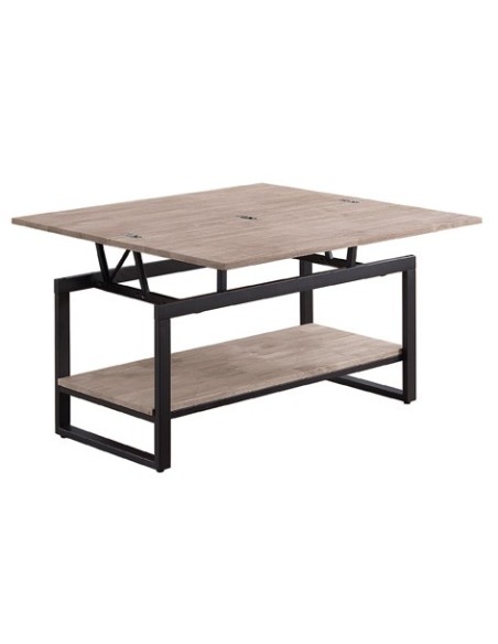 MESA CENTRO ELEVABLE Y EXTENSIBLE STEVE  100 x 45 CM ROBLE HONEY / NEGRO